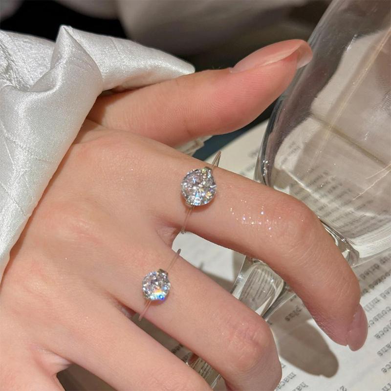 Fashion Zircon Ring For Women Transparent Fishing Line Rings Jewelry Gift