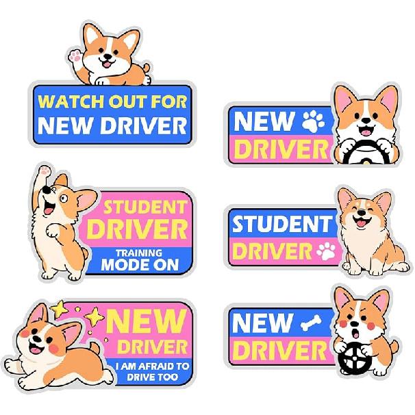 4Pcs Student Driver Magnetic Car Stickers For Beginners, New Magnetic Student Driver Stickers Signs For Car, Bumper Safety Decoration Supplies,