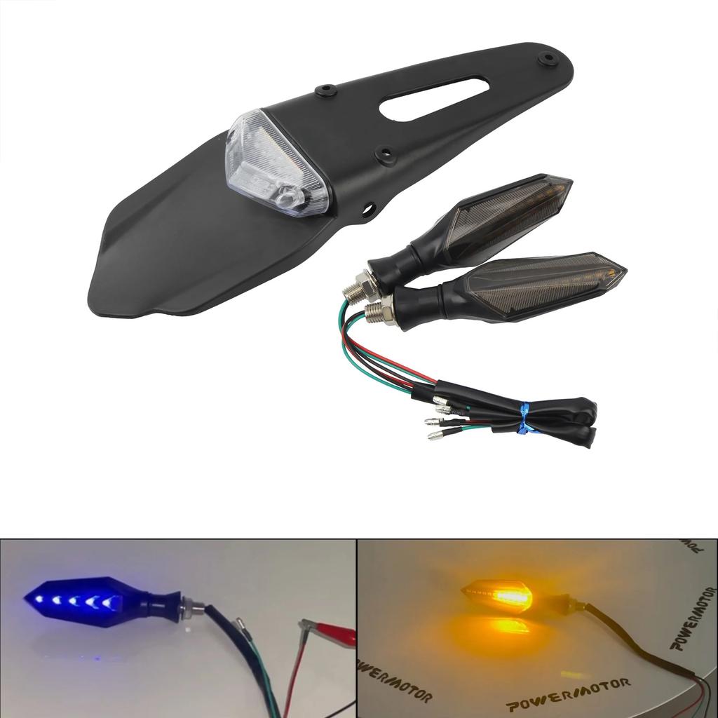 Motorcycle Rear Fender With 12V Taillight Turn Signal for Suzuki Husqvarna BETA RR Motocross Enduro DirtBike LED Brake Light