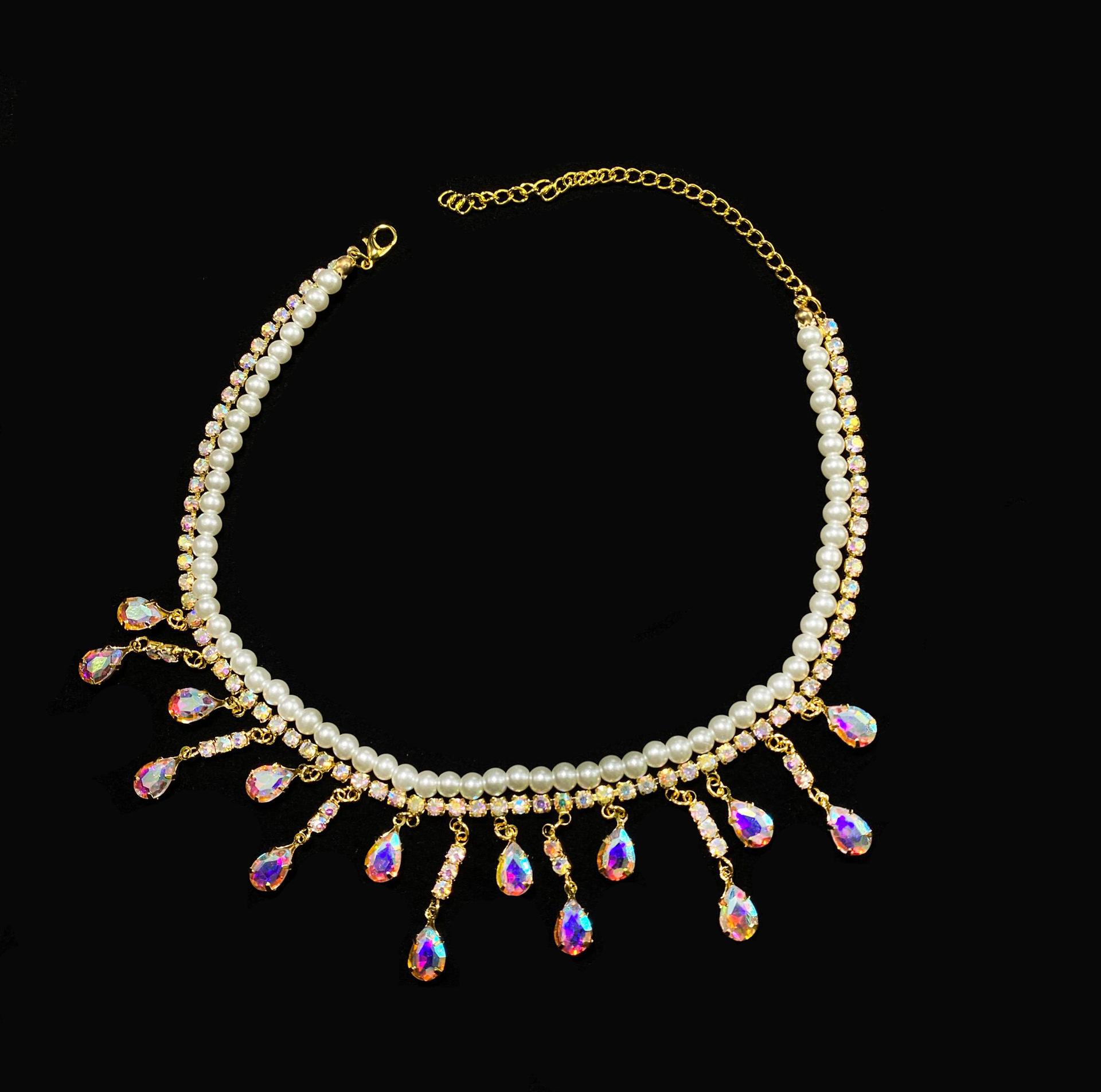 French Elegant Double-Layer Water Drop Pearl Clavicle Necklace - Court Style Jewelry for Women