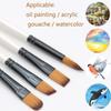 6PCS Wood Oil Brush, Acrylic Paint Brush, Flexible Bristles, Comfortable To Hold, Suitable for Painting Graffiti, Art Creation