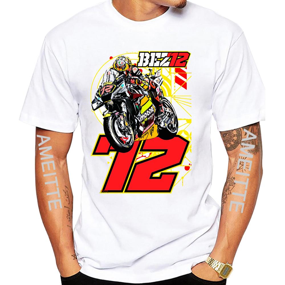 Marco Bezzecchi Bez Piloto 72 Gp Carrera Montar Camiseta Verano Unisex Manga Corta Deporte Chico Hip Hop Casual Blancos Tops Unisexs Montar Camisetas