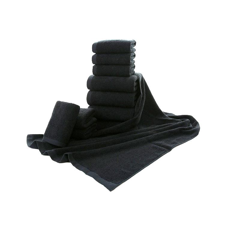 5 piece 100% Cotton Black Face Towel No Fading Bath Towels Large Men's Beach Towel for Hotel Corporate Gift DropShip Available