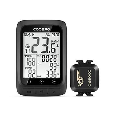 COOSPO BC107 Cycle Computer with GPS, Wireless Bicycle Speedometer, Bluetooth 5.0 & ANT+ Compatible, and Speed/Cadence Sensors for Bicycles and Road B
