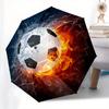 Fire & Ice Soccer Ball Umbrella - Automatic Open/Close Compact Folding Umbrella with Soccer Ball Design, Portable Travel Umbre