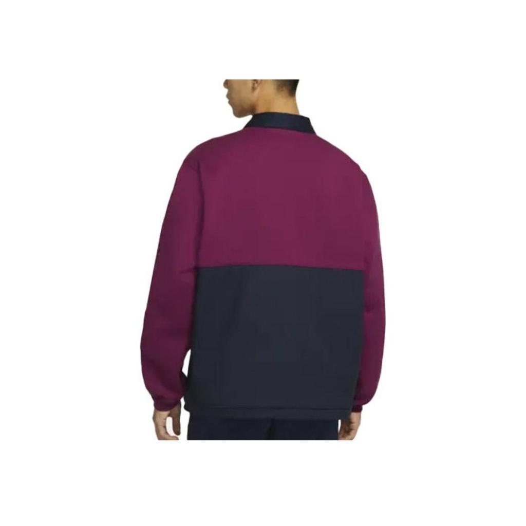 Nike Colorblock Fleece Polo Sweatshirt Men Tops Purple DJ6082-610