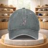Cherry Blossom Baseball Cap Washed Denim Street Fashion Adjustable Hat for Unisex Adults