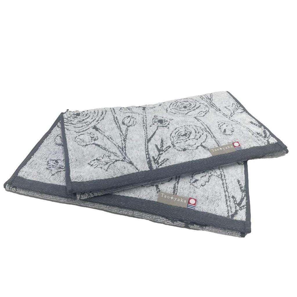 Imabari Towel Taoyaka Floral Face Made in Cotton 2 Face Towels, Certified, 2-Piece Set, Absorbent, Japan, 100% (Ranunculus, Towels)