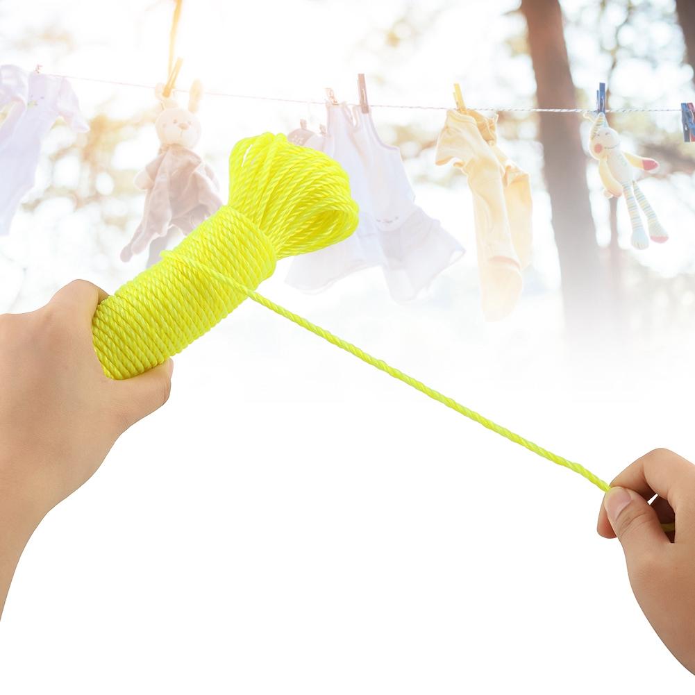 20 m frânghie de nailon Snur de rufe Grădină Camping în aer liber (Galben)