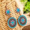 Bohemian Sunflower Earrings for Women, Colorful Holiday Style Hypoallergenic Statement Jewelry