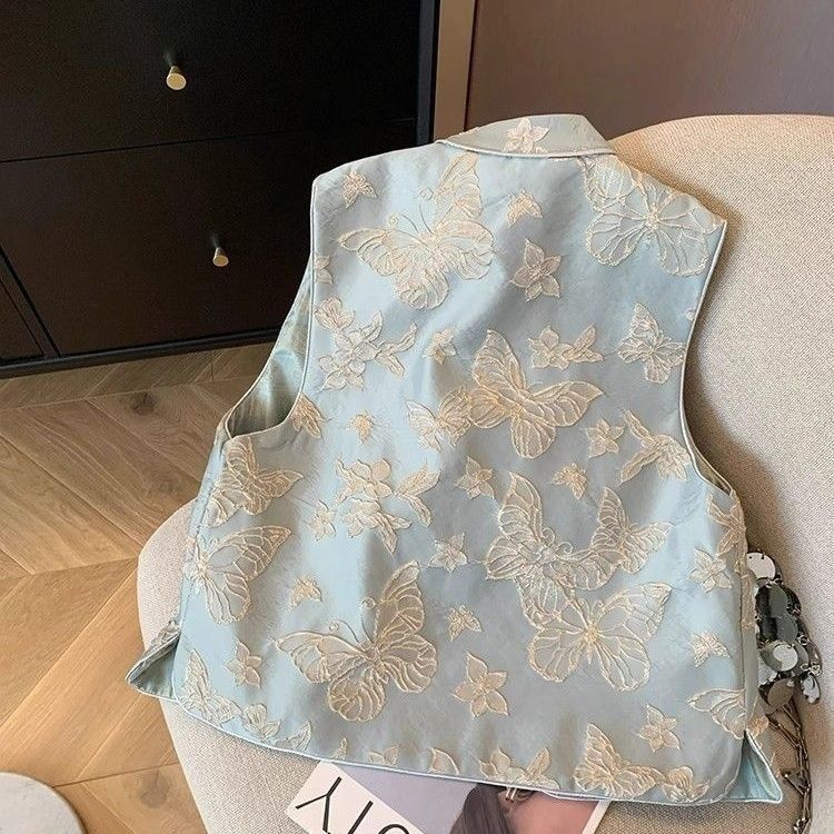 Thin Vest for Women Clothing Ethnic Style Embroidery Vintage Clothes Streetwear Coats Women Jackets Chinese Style Casual Summer