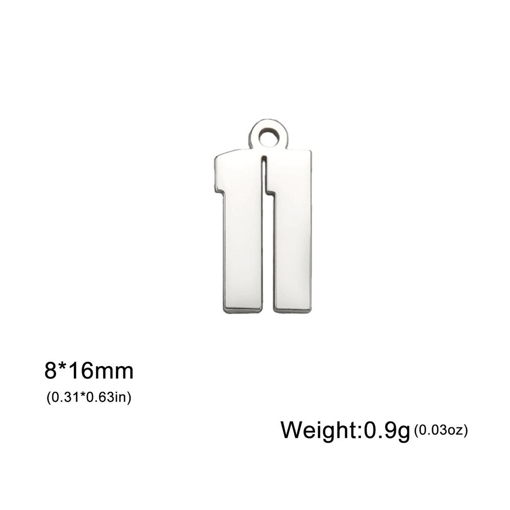 My Shape 1-25 Numbers Charms Stainless Steel Lucky Number Pendant for Necklace Bracelet Jewelry DIY Accessories Wholesale 10pcs