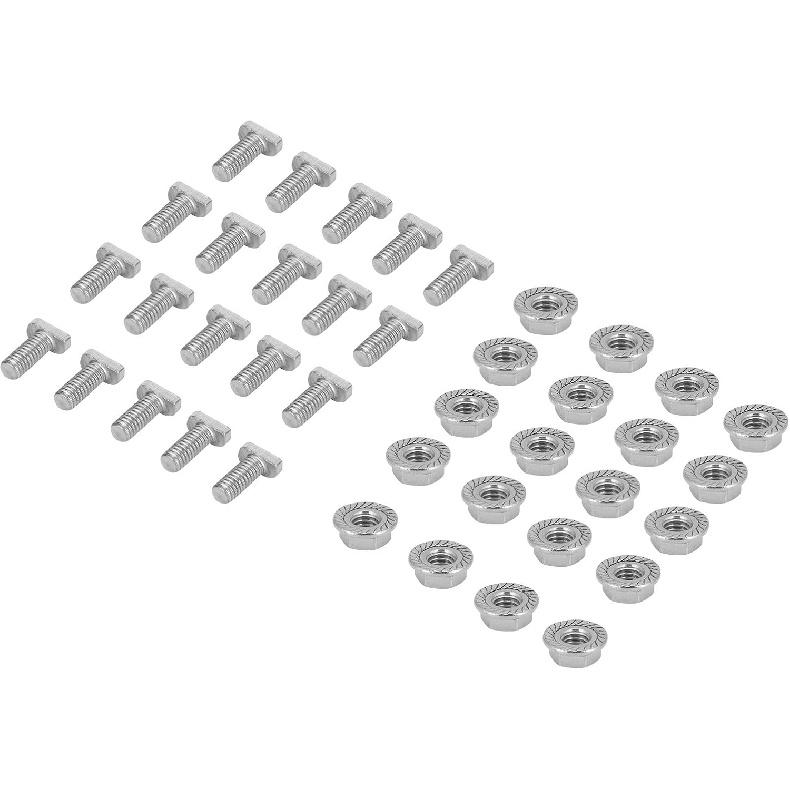 Zyyini Greenhouse Repair Parts, 20 Sets of 304 Stainless Steel Quick Assembly Screws, Nuts Screws Assortment Set, for Greenhouse