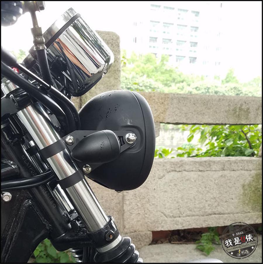 Black Steel Motorcycle Headlight Bracket Turn Lights Mount Holder For 41mm Fork