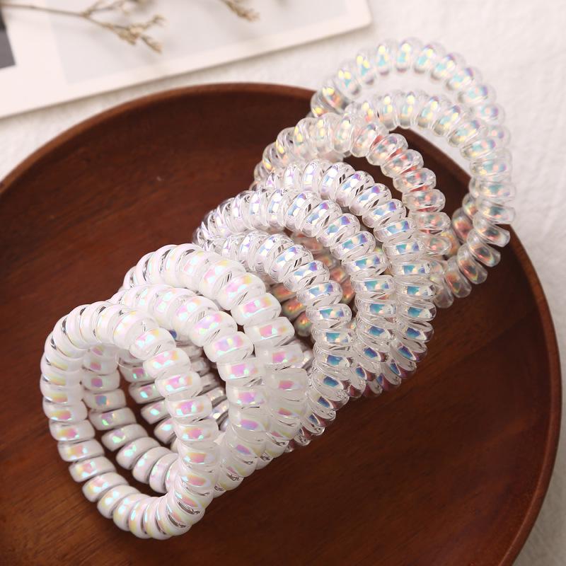 Shiny Thickened Telephone Cord Hair Ties - Elastic Bands for Adults