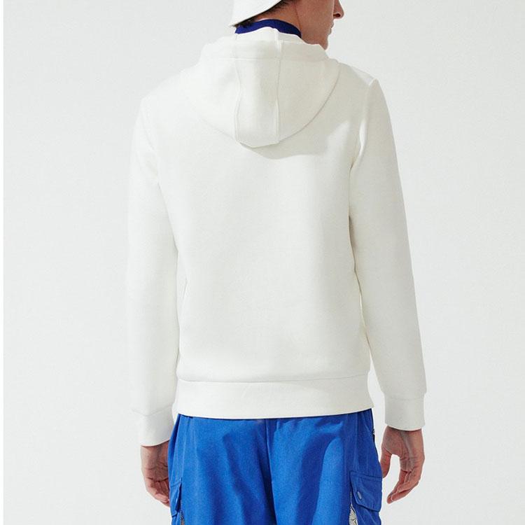 Fila Logo Print Casual Hooded Pullover Knit Sweatshirt Men Tops Cloud-Mushroom White F11M018219F-WT