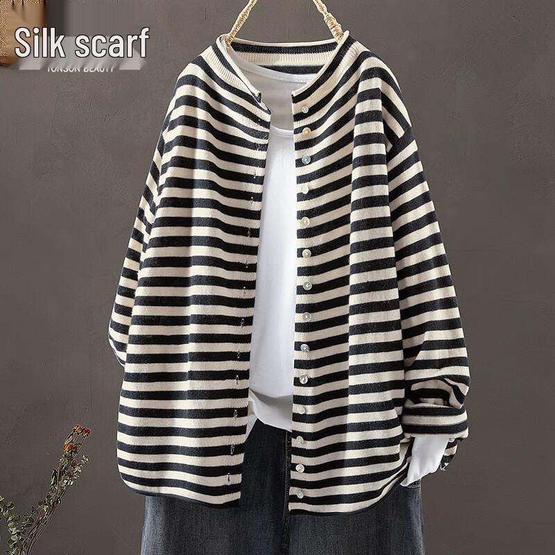 

Женский полосатый контрастный трикотажный топ Sybylshe L