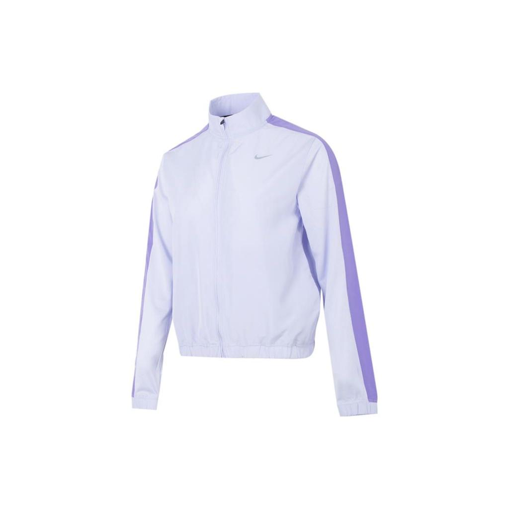 Nike Logo Printed Zip-Up Sports Jacket Women Jackets Purple DX1038-536
