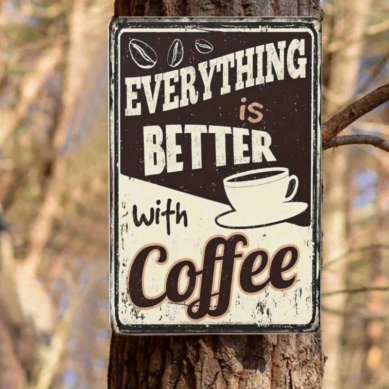 Metal Wall Art Tin Sign Vintage Coffee Decor for Kitchen Bar Pub Man Cave Gift