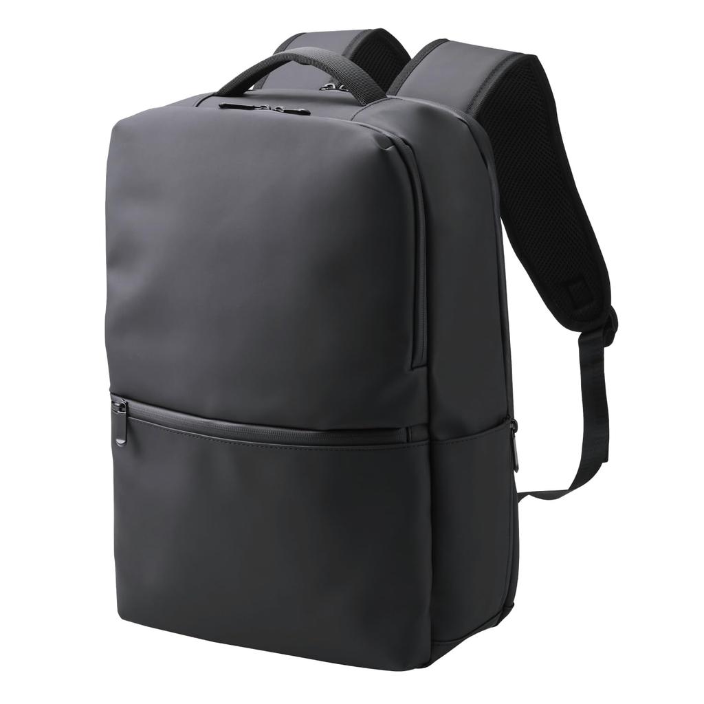 ELECOM Backpack, Square, Fits up to 15.6 inches, Water-Repellent, Large Capacity, 19L, Black, BM-XBPSQ01BK