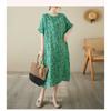 Summer New Spot Retro Flower Literary Women Temperament Knee-length Mid-length Dresses