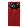 For iPhone 17 Pro Leather Case Geometric Line Design Wallet Phone Cover with Wrist Strap