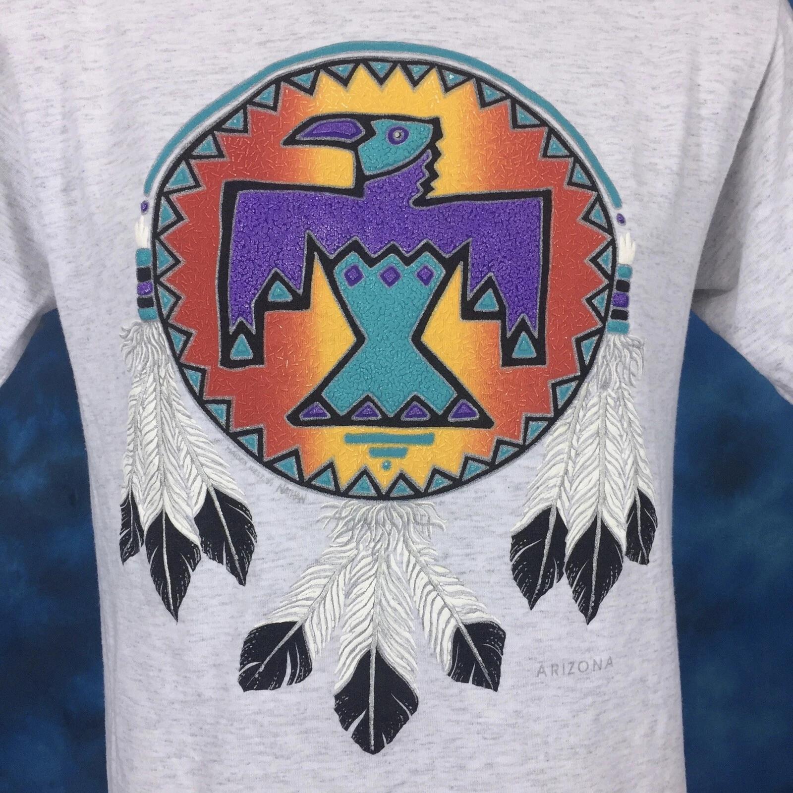 vtg 90s ARIZONA NAVAJO THUNDERBIRD SUNSET T-Shirt MEDIUM single stitch native XL