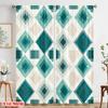 2pcs,2D Plane Printing Contemporary Curtains Geometric Mint Squares Versatile Fabric (without Rod) Art Deco Festive Perfect for