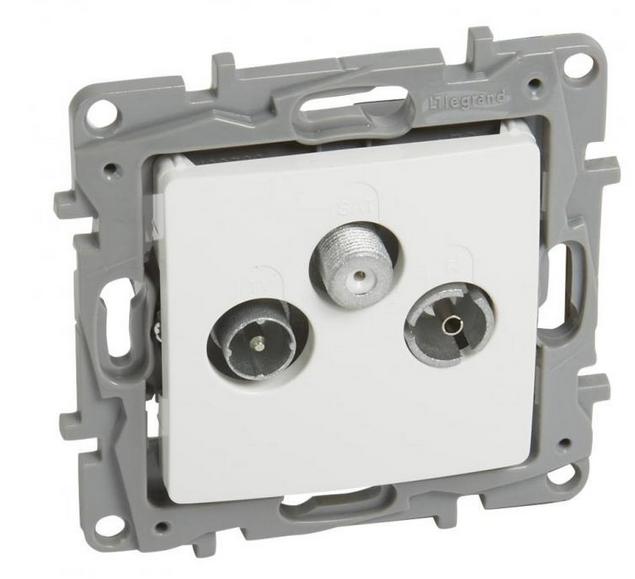 Niloe RTV-Sat Antenna Socket Terminal 1.5 Db White 764563