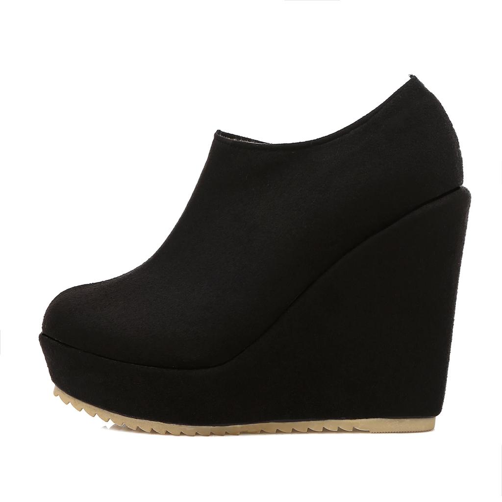 2025 Autumn Winter New Stylish Women Ankle Boots Sexy Platform Round Toe Wedges Boots Woman Ankle Boots Plus Size