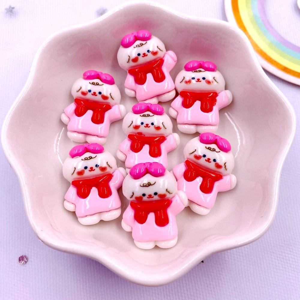 Harz Bunt 3D Mini Hase Bär Mädchen Junge Flatback Figuren Scrapbook 10 STK DIY Haarspange Haarnadel Handwerk Dekor Zubehör