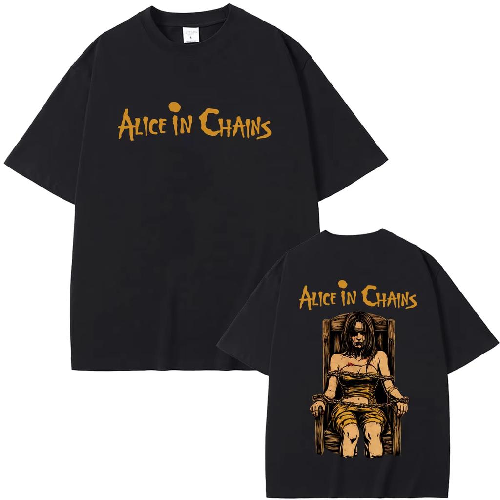Rock Band Alice In Chains TShirt Unisex Unisex Clothing Gothic Punk Streetwear Male Fashion Casual Vintage T Shirts Streetwear