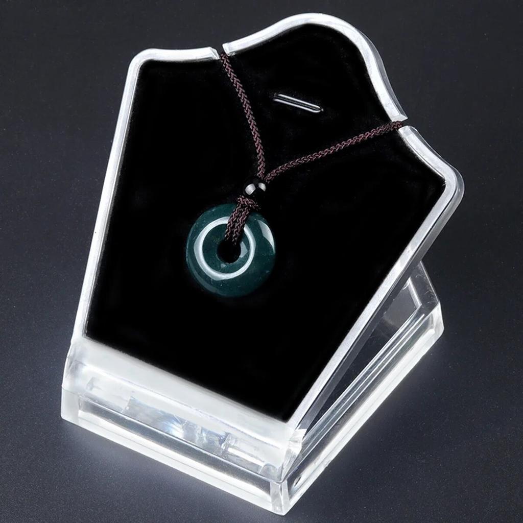 Peace Buckle Necklace Natural Stone Crystal Agates Doughnut Pendant For Girls Women Birthday Gift Chain 32CM