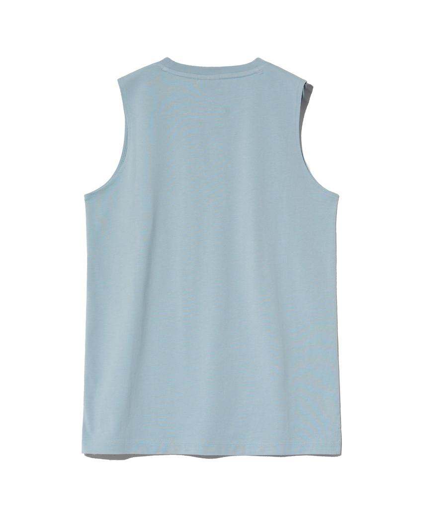 YALE [Premium Cotton] Women'S Reporter Cotton Sleeveless Blue Gray