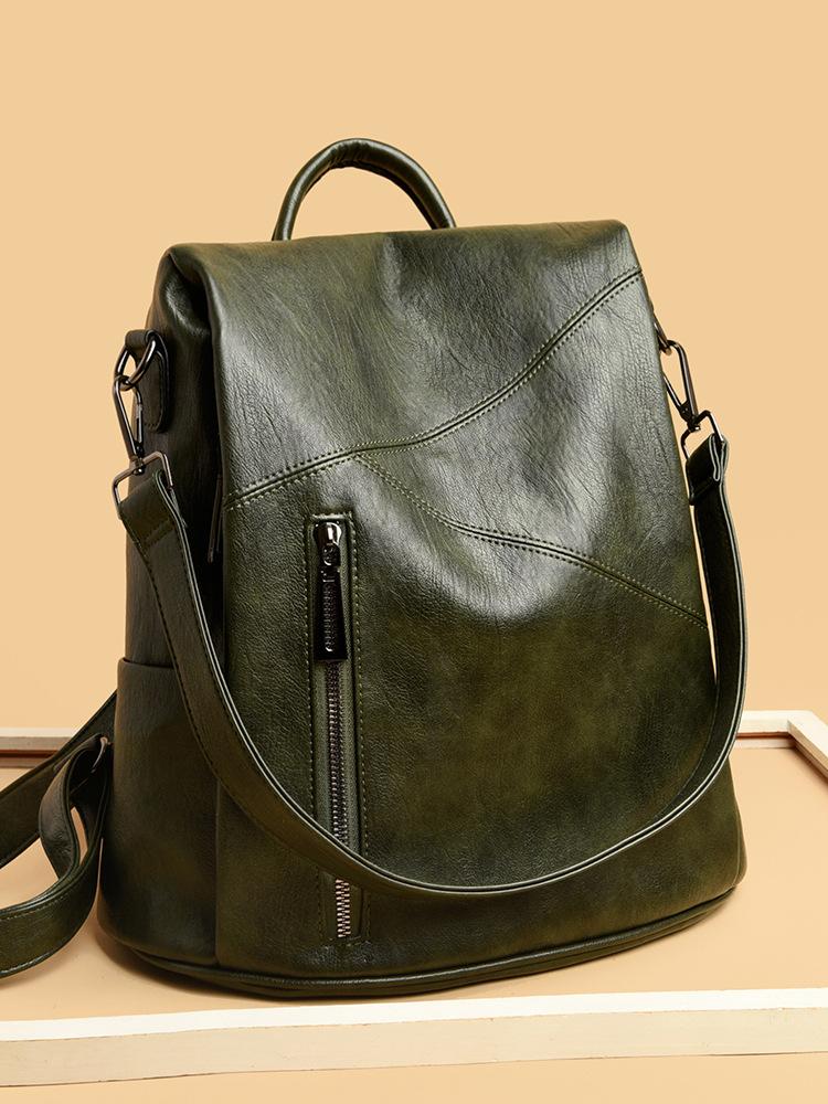 Fashion Backpack Women'S Simple And Easy To Build Large-Capacity Anti-Theft Backpack Leisure Travel Bag