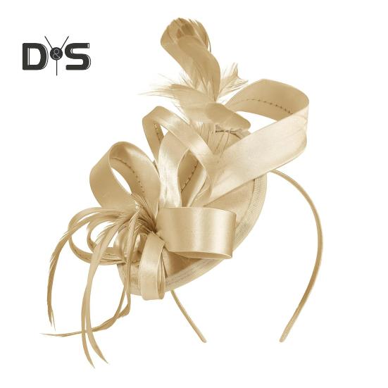 

Обруч для волос, шляпа-вуалировщик с заколкой для волос, резинка, искусственные перья, декоративная лента, атласная ткань, женская повязка на голову, аксессуары для вечеринок шампанского