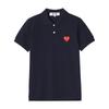 Comme Des Gar Ons Play Polo T shirT Red hearT Wappen Ax T006 051