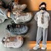 Boys Shoes Retro Polished Non-slip Tire Sole Sneakers 2025 Spring New Girls Shoes Medium Old Dad Shoes
