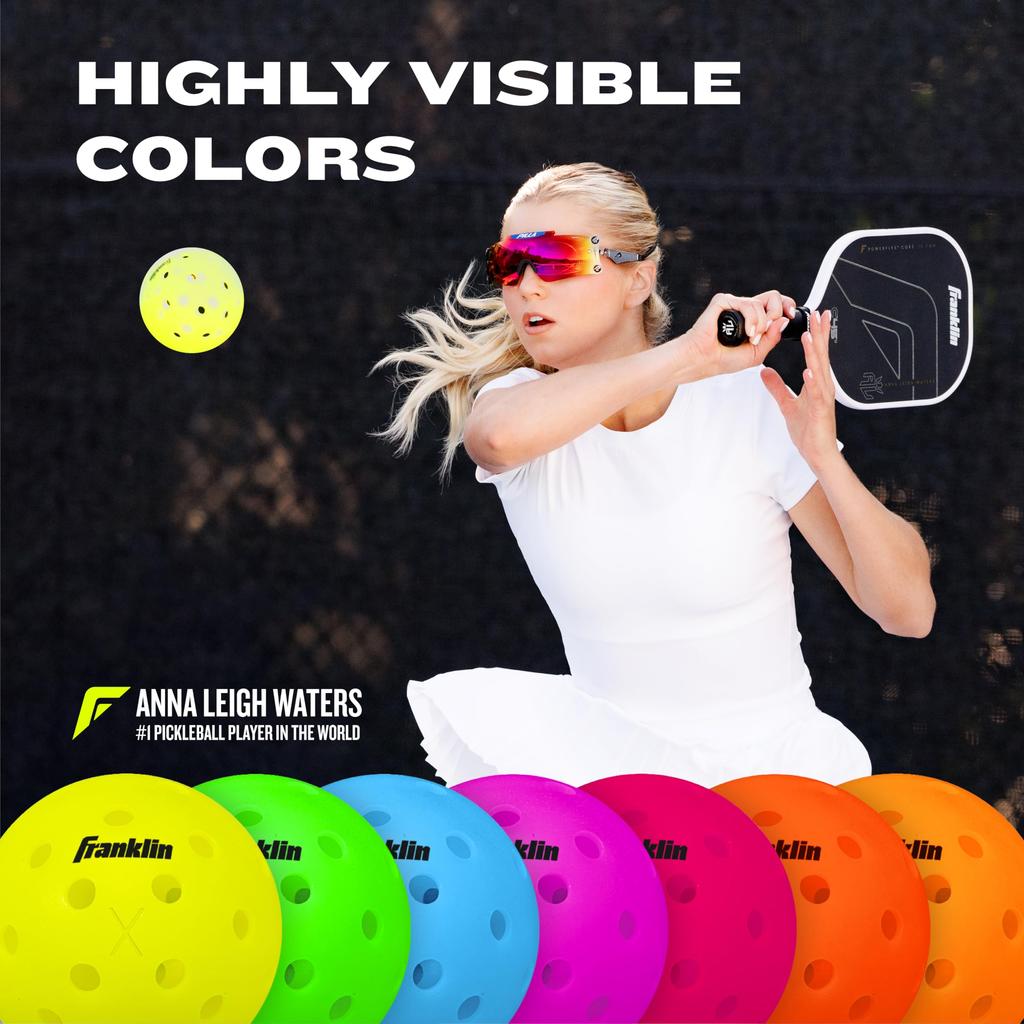 Franklin Sports Pickleball Outdoor Balls, Optic Yellow, USAPA Approved, US Open Balls, 3-Pack [Official Japanese Import] X-40
