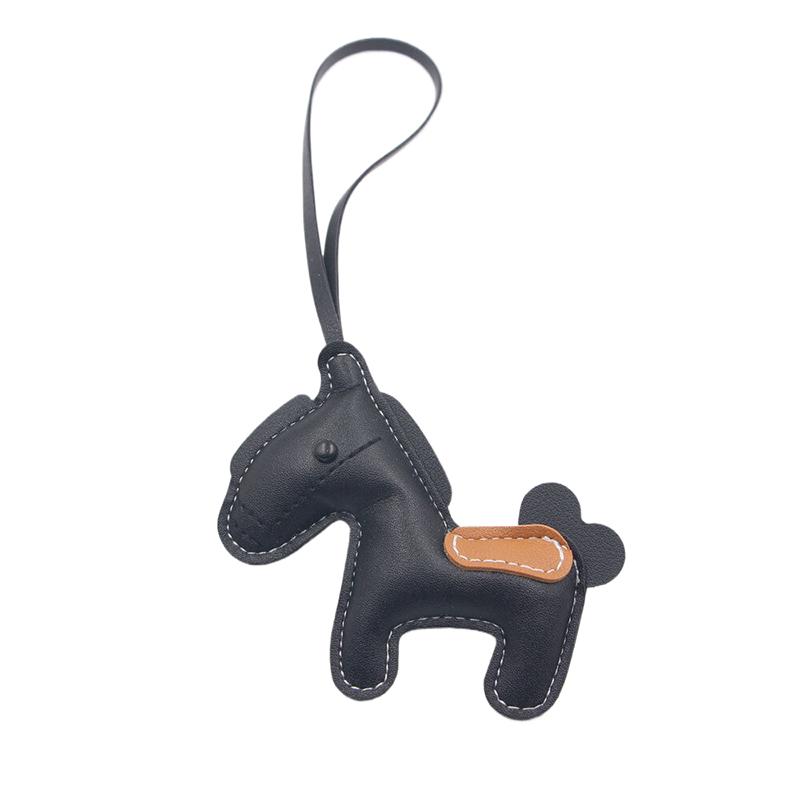 Pu Leather Tiny Horse Key Chains Cute Fashion Women Men'S Cartoon Horse Car Keyring Bag Pendant Charm New Year Jewelry Gifts