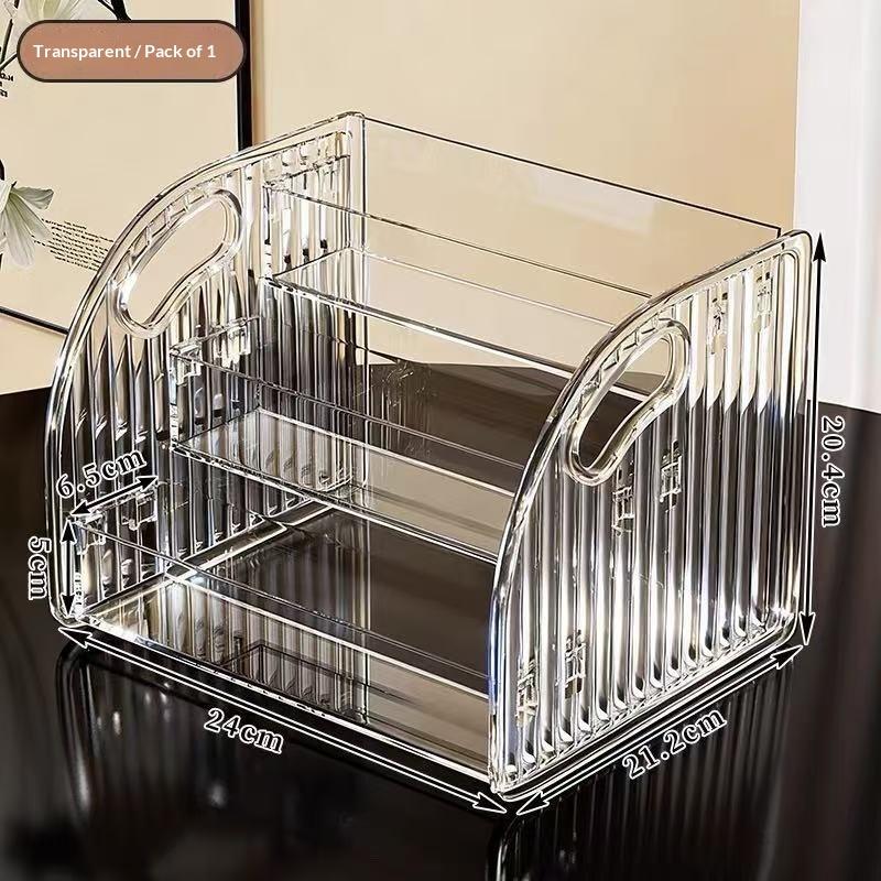 Transparent Acrylic Cosmetic Organizer Multi-Tier Desk Stand Household Storage for Makeup Skincare Lipsticks Brushes