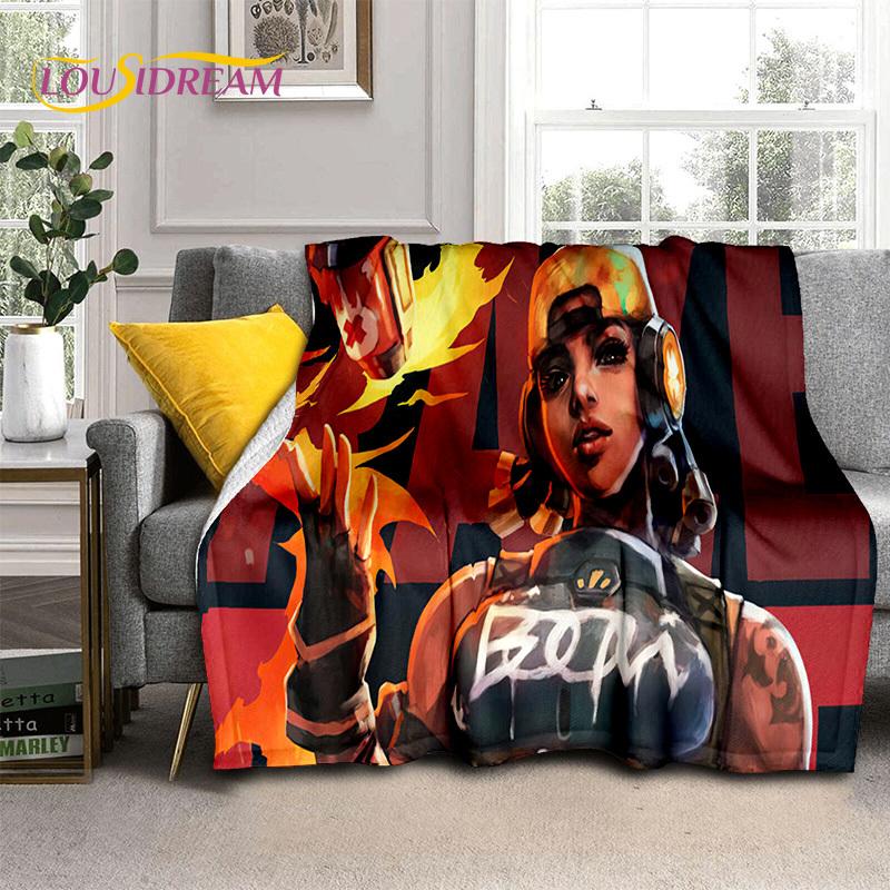 Cartoon Game VALORANT Gamer 3D Blanket,Soft Throw Blanket for Home Bedroom Bed Sofa Picnic Travel Office Rest Cover Blanket Kids