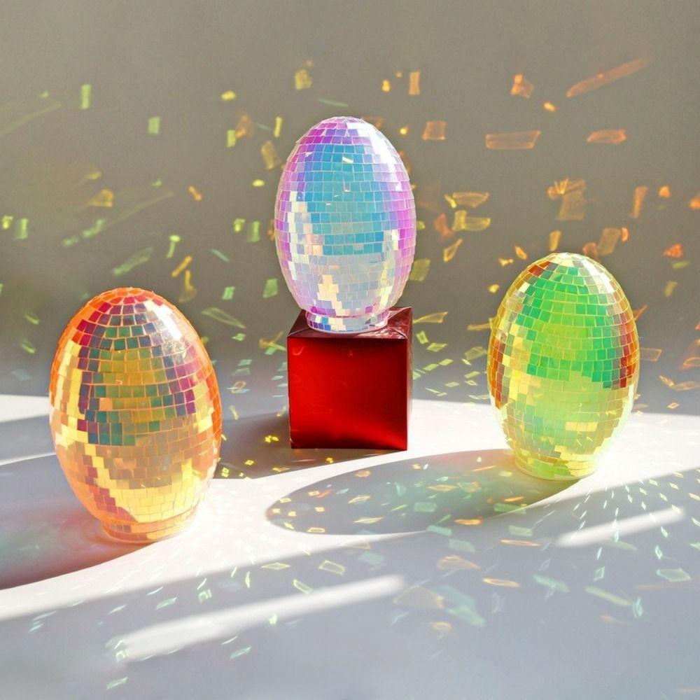Adorable Easter Mirror Ball Decorative Reflective Mirror Ball Glass Disco Egg Ball  Festive Decor
