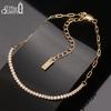 EFFIE QUEEN 925 Sterling Silver Shiny Tennis Chain Bracelet Tennis Bracelet Dainty Paperclip Zirconia Bracelet Everyday SB141