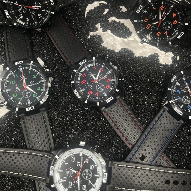 JYL Men's Watch Sports Stitched Silicone Student Strap