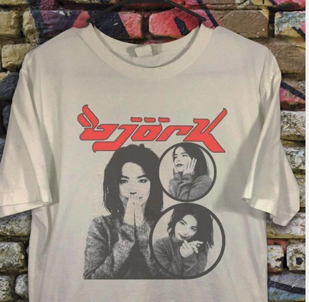 Футболка Bjork, Белая футболка Bjork 100% Хлопок Унисекс S-5XL Унисекс Футболка XXXXL