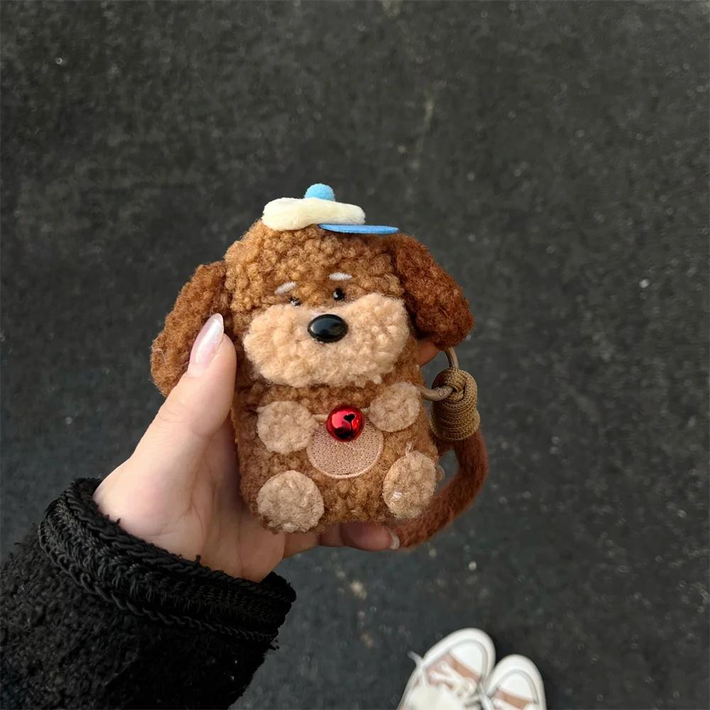 Zachte Anti-val Oortelefoonhoesje voor Airpods4 3 2 Pro Pluche Ins Schattige Lieve Beer Beschermende Hoofdtelefoon Hoge Kwaliteit Schokbestendige Cover