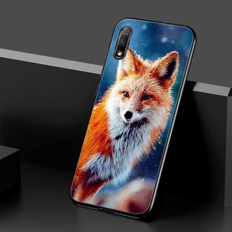 Cute Animal Fox Case For Huawei Honor 10X Lite 7A 8A 9X 20 Pro 7S 8C 8S 8X 9A 9C 10i 20i 30i 20E 20S 8 10 Lite Black Cover