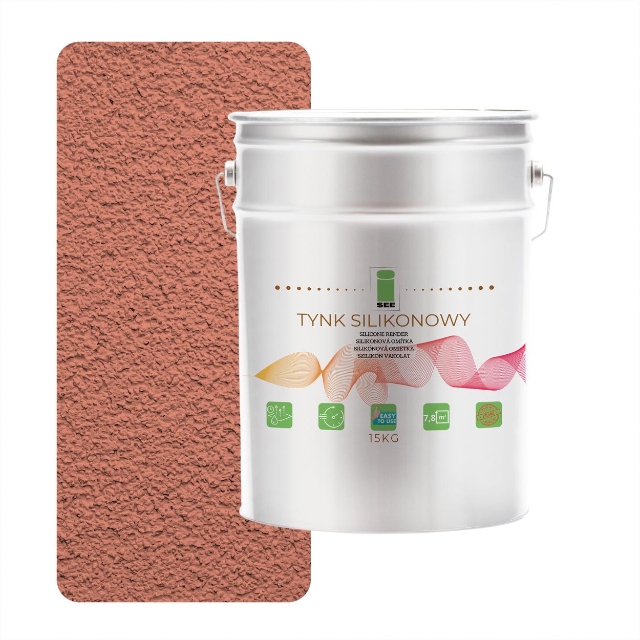 Salmon dark exterior silicone facade plaster