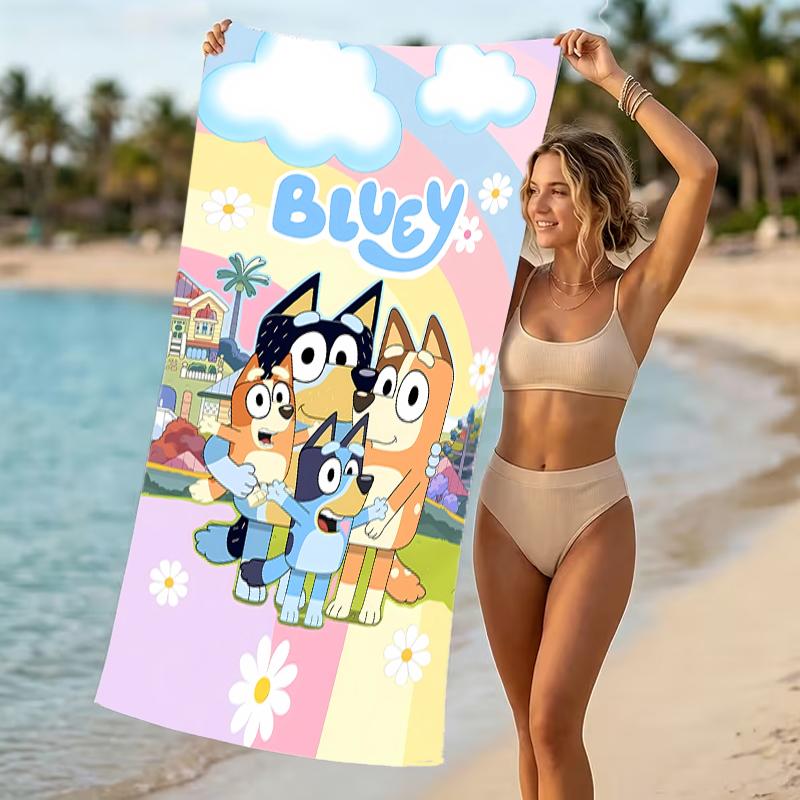 Beach Towel with Bluey Pattern - soft,absorbent,machine washable Lightweight&Modern,swimming,Travel Essentials